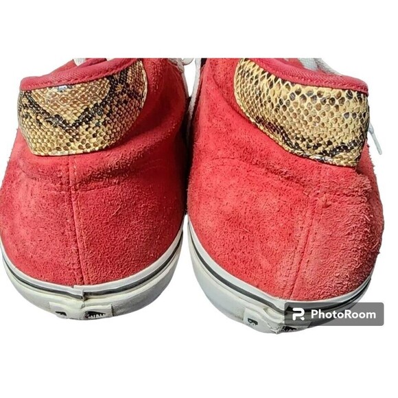 VANS Off The Wall Vintage Red Snake Suede Sneakers Size 13 - Picture 3 of 7